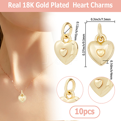 10Pcs Brass Pendants KK-BBC0022-99C-1