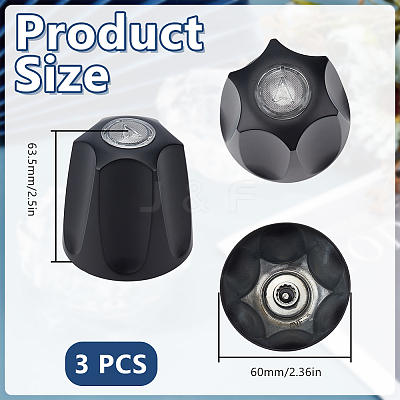 3Pcs Alloy and Iron Bathroom Sink Faucet Knobs Replacement FIND-GO0004-09B-1