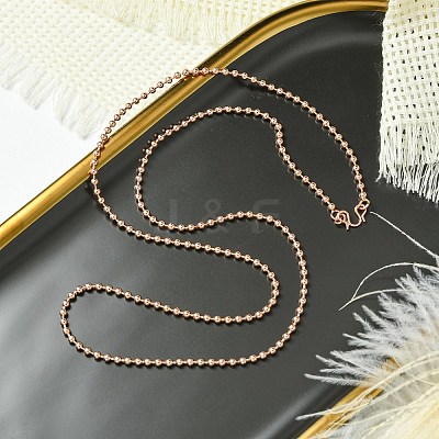 1.5mm Rack Plating Brass Ball Chain Necklaces for Women Men MAK-L044-63RG-1