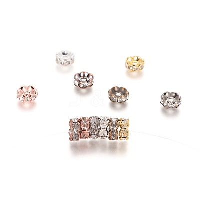 Brass Rhinestone Spacer Beads RB-JP0002-08-1