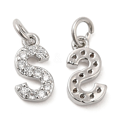 Brass Micro Pave Grade AAA Cubic Zirconia Charms LS-ZIRC-P067-11P-S-NR-1