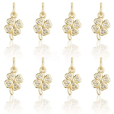 18Pcs Brass Micro Pave Cubic Zirconia Charms ZIRC-BBC0003-42-1