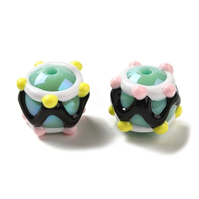 Hand Painted Acrylic with Enamel Beads MACR-K354-38N-1
