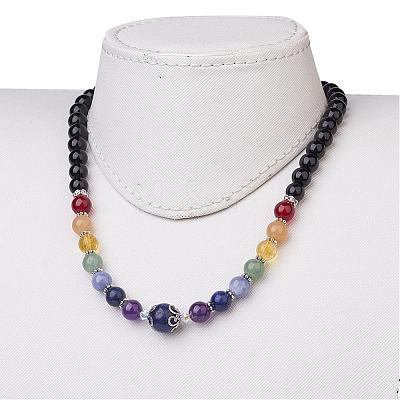 Mixed Gemstone Beaded Necklaces NJEW-JN01753-1