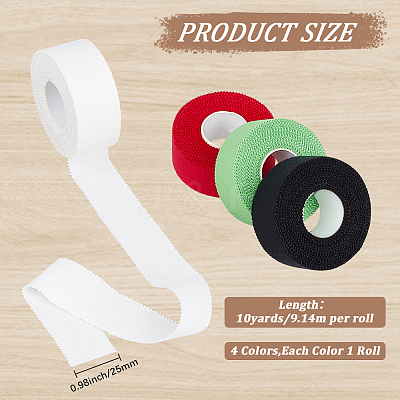 4 Rolls 4 Colors Cotton Underwrap Bandages AJEW-CY0002-37-1
