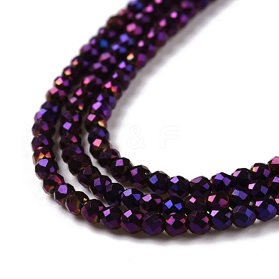 Electroplate Glass Beads Strands GLAA-H021-01A-FP09-1