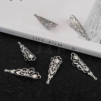 Tarnish Resistant Original Color 201 Stainless Steel Curly Filigree Pendants X-STAS-E083-41P-1