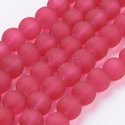 Baking Paint Transparent Glass Bead Strands X-GLAA-S031-8mm-40-1