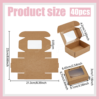 Foldable Creative Kraft Paper Mailer Boxes with Visible Window CON-WH0113-08A-02-1