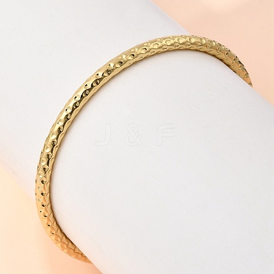 Hammered 304 Stainless Steel Bangles for Women BJEW-D408-03G-1