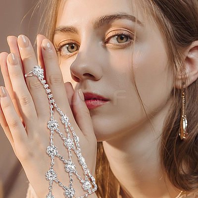 2Pcs 2 Style Crystal Rhinestone Tennis Ring Bracelet BJEW-AN0001-11-1