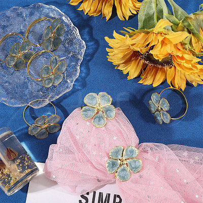 Flower Iron Enamel Napkin Rings AJEW-WH0077-019-1