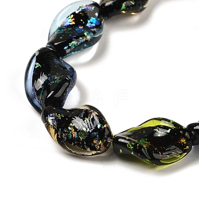 Handmade Dichroic Foil Glass Beads Strands DICH-U001-08D-1