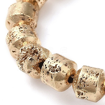 Electroplated Natural Lava Rock Beads Strands G-L606-B02-01C-1