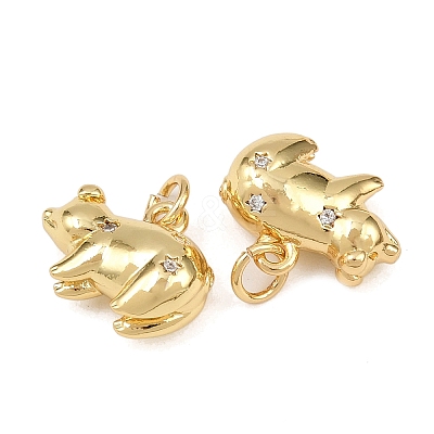 Brass Cubic Zirconia Pendants KK-L251-53G-1