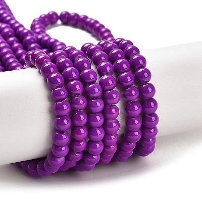 Painted Glass Bead Strands DGLA-S071-6mm-52-1