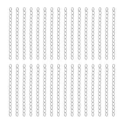 50Pcs 304 Stainless Steel Curb Chain Extender STAS-UN0058-47P-1