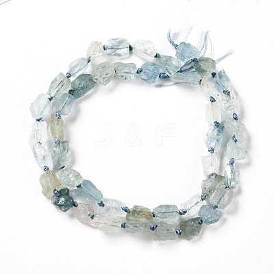 Rough Raw Natural Aquamarine Beads Strands G-G010-17-1