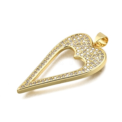 Brass Micro Pave Cubic Zirconia Pendants KK-K401-05A-G-1