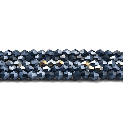 Opaque Solid Color Electroplate Glass Beads Strands GLAA-F029-P4mm-A09-1