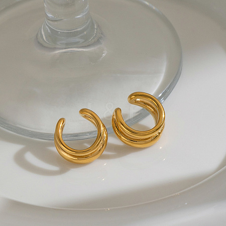 304 Stainless Steel Cuff Earrings for Women QV5196-1-1