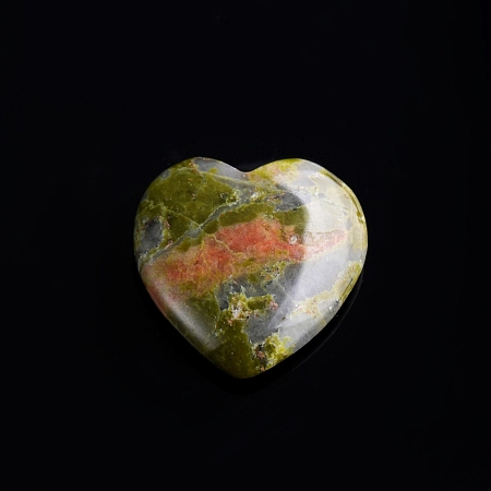 Natural Unakite Love Heart Stone LS-PW-WG32553-09-1
