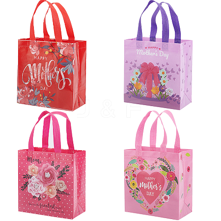 Gorgecraft 8Pcs 4 Styles Non-Woven Fabric Reusable Folding Gift Bags with Handle ABAG-GF0001-19A-1