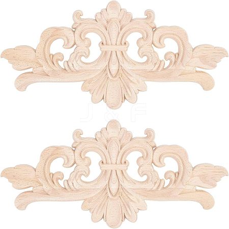 Olycraft Rubber Wood Carved Onlay Applique AJEW-OC0001-51A-1