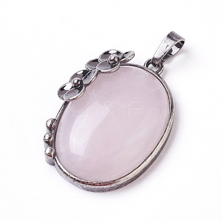 Natural Rose Quartz Pendants G-I220-A06-1