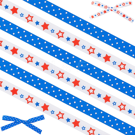 2 Rolls 2 Styles Independence Day Themes Polyester Ribbon OCOR-GF0004-50B-1