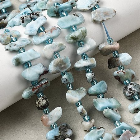 Natural Larimar Beads Strands G-L649-A07-01-1
