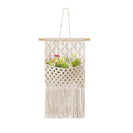 Bohemian Macrame Woven Cotton Magazine Holder PW-WG27705-03-1