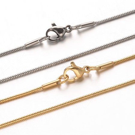 304 Stainless Steel Snake Chain Necklaces NJEW-M124-11-1