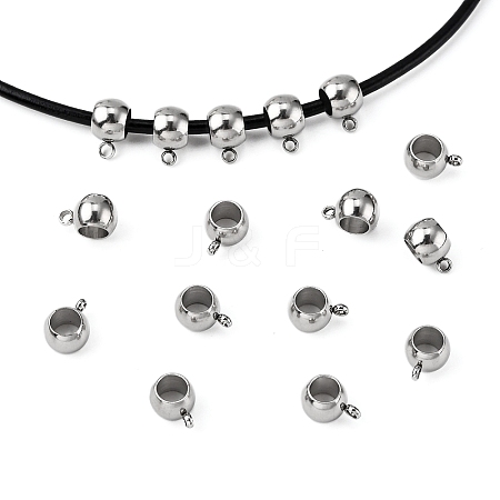 Tarnish Resistant Rondelle 201 Stainless Steel Tube Bails X-STAS-R075-22-1
