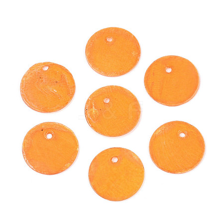 Spray Painted Natural Capiz Shell Disc Charms X1-BSHE-T014-02B-1