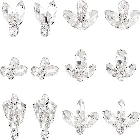 Fingerinspire 12Pcs 6 Style Sew on Rhinestone RGLA-FG0001-04-1