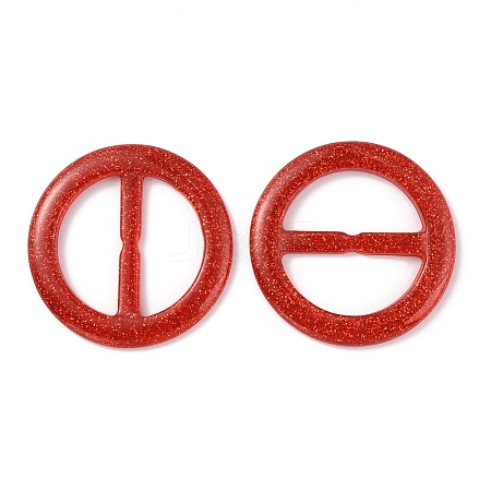 Flat Round Resin Buckle Clasps CRES-WH0013-15A-1