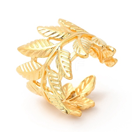 Ion Plating(IP) 201 Stainless Steel Open Cuff Ring RJEW-E063-53G-1