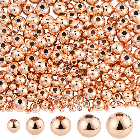250Pcs 5 Styles Rack Plating Brass Spacer Beads KK-PA0001-02RG-1