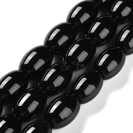 Natural Black Onyx Agate Beads Strands G-NH0019-C05-13-1