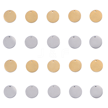 20Pcs 2 Colors 304 Stainless Steel Stamping Blank Tag Charms STAS-CJ0001-155-1
