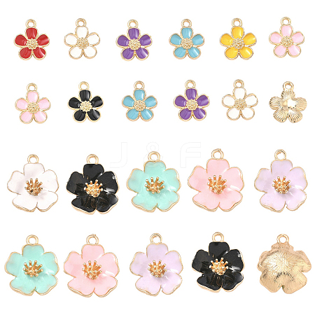 24Pcs 12 Colors Alloy Enamel Pendants FIND-YW0012-10-NR-1