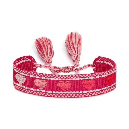 Valentine's Day Theme Polyester Cord Bracelets PW-WG22032-03-1