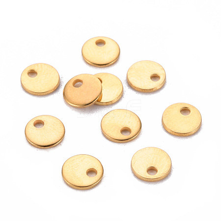 201 Stainless Steel Stamping Blank Tag Pendants STAS-T058-6mm-G-1