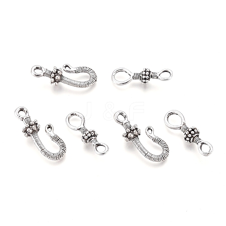 Tibetan Style Alloy S-Hook Clasps TIBE-L003-031AS-1