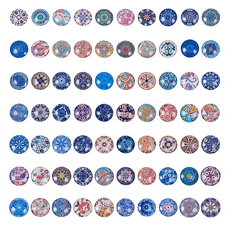   Printed Picture Glass Cabochons GGLA-PH0005-25mm-001-1