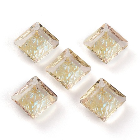 Embossed Glass Rhinestone Pendants GLAA-J101-03A-001PS-1