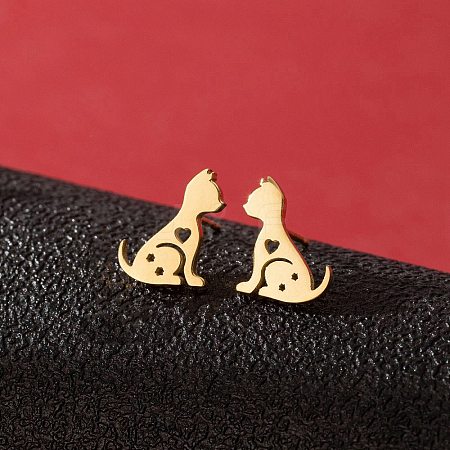 Stainless Steel Small Animal Stud Earrings for Women PW-WG5B49B-13-1