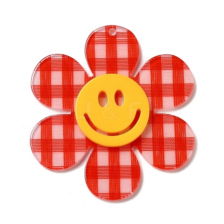 Tartan Pattern Acrylic Big Pendants LS-OACR-B008-B04-1