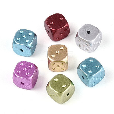 Spray Painted Opaque Acrylic Beads ACRP-T011-01-1